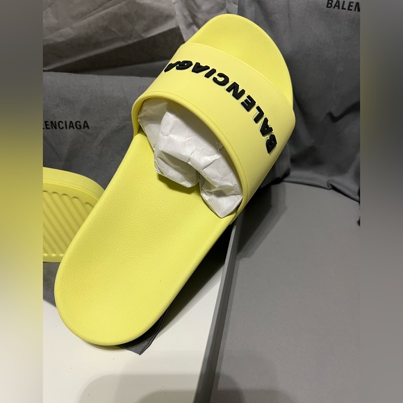 BALENCIAGA Logo Sport Slide (Yellow) - Picture 3 of 17